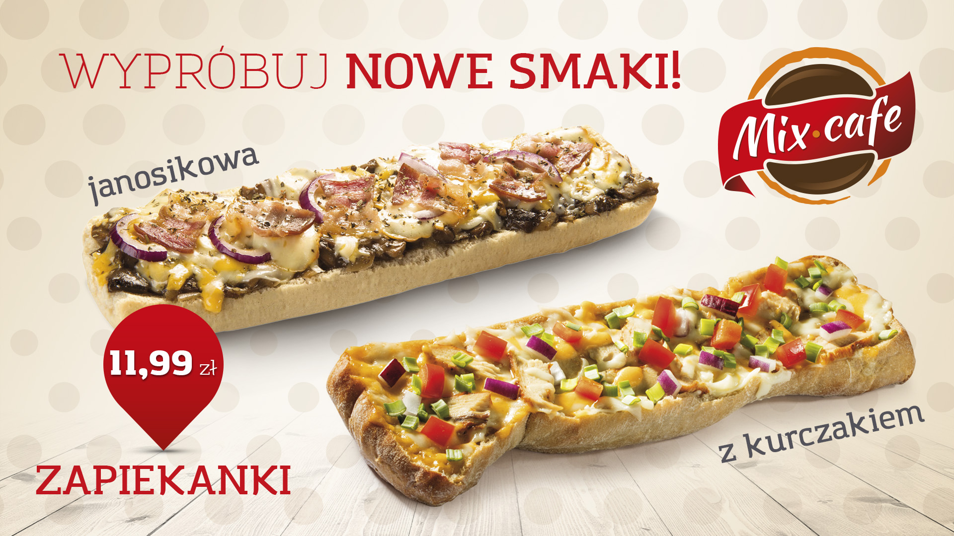 Zapiekanki MixCafe: janosikowa i z kurczakiem